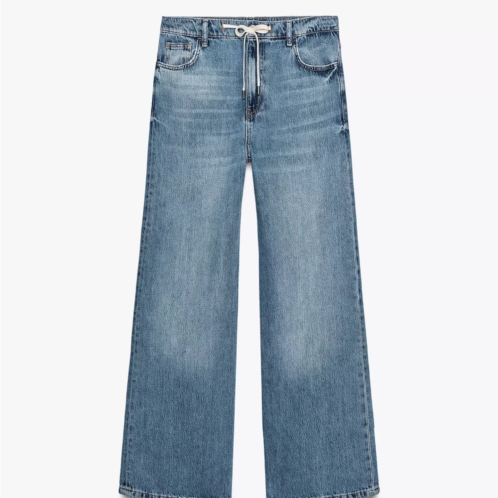 NWT Zara Drawstring Light Blue  Jeans